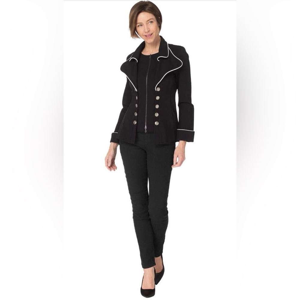 Joseph Ribkoff EUC Size 8 Amazing Classic Joseph Black Military Style Jacket - Picture 8 of 14